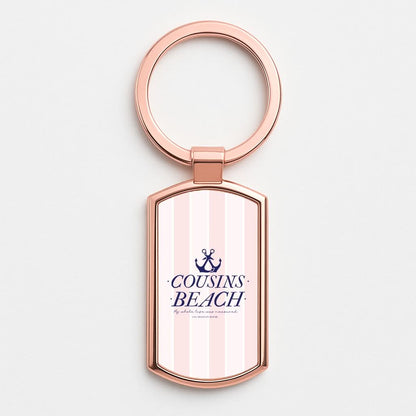 Stripes Cousin Beach Rose Gold Keyring