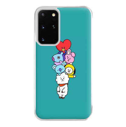 Green BT21 - RJ, Mang, Koya, Chimmy, Cooky, Shooky, Tata - K Pop Phone Case