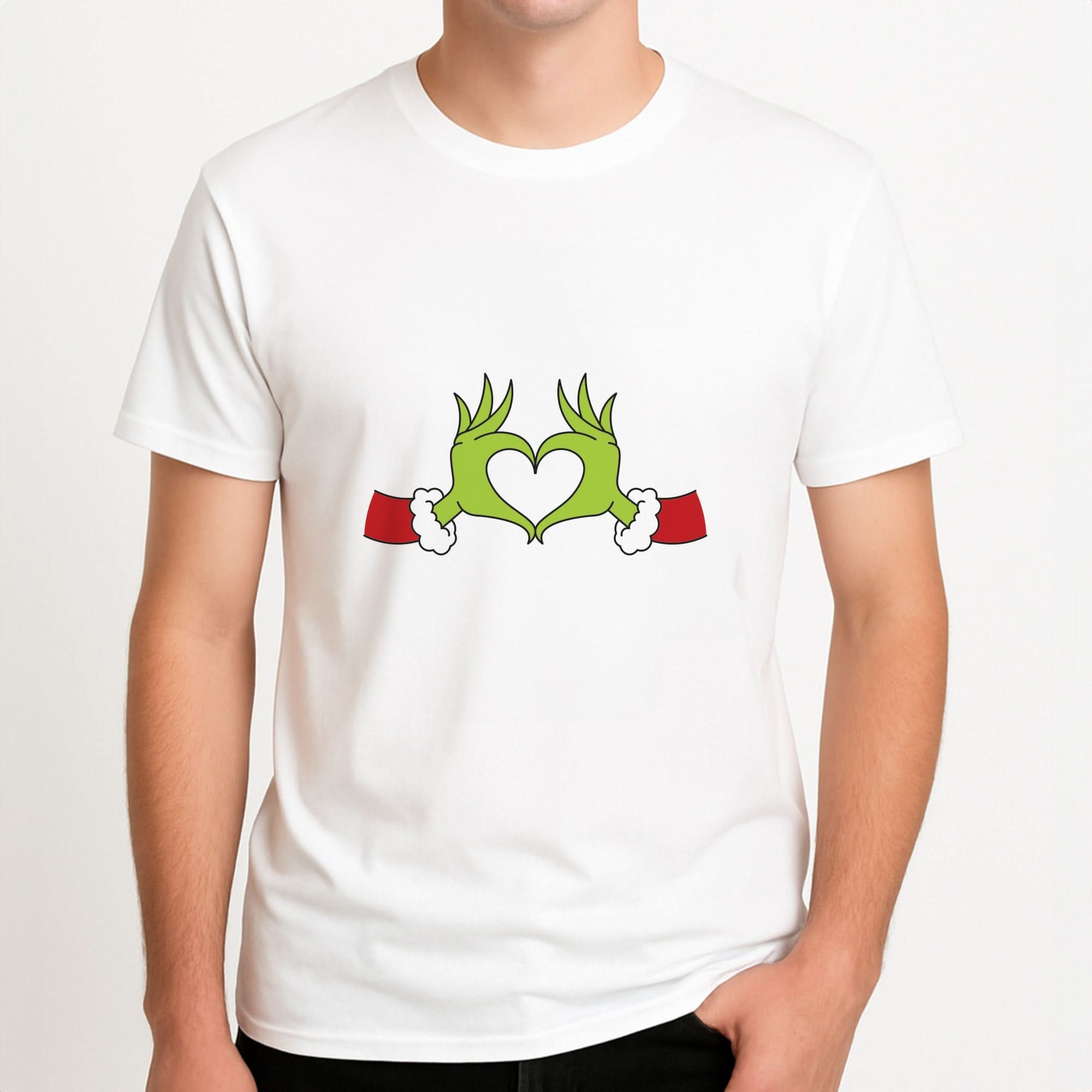 Christmas Green Heart Mens T-Shirt