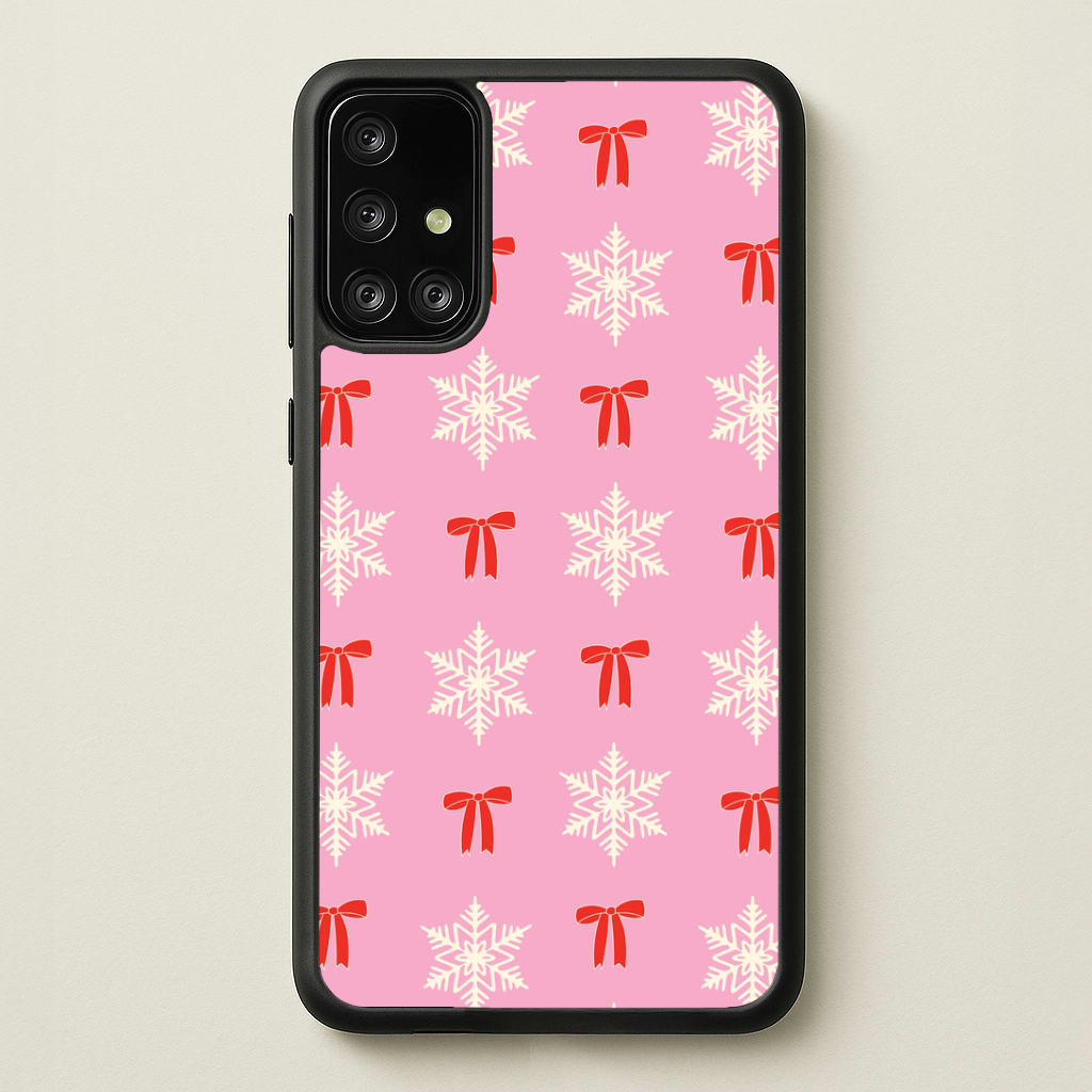 Coquette Bows And Snowflakes Pattern Galaxy A71 Case