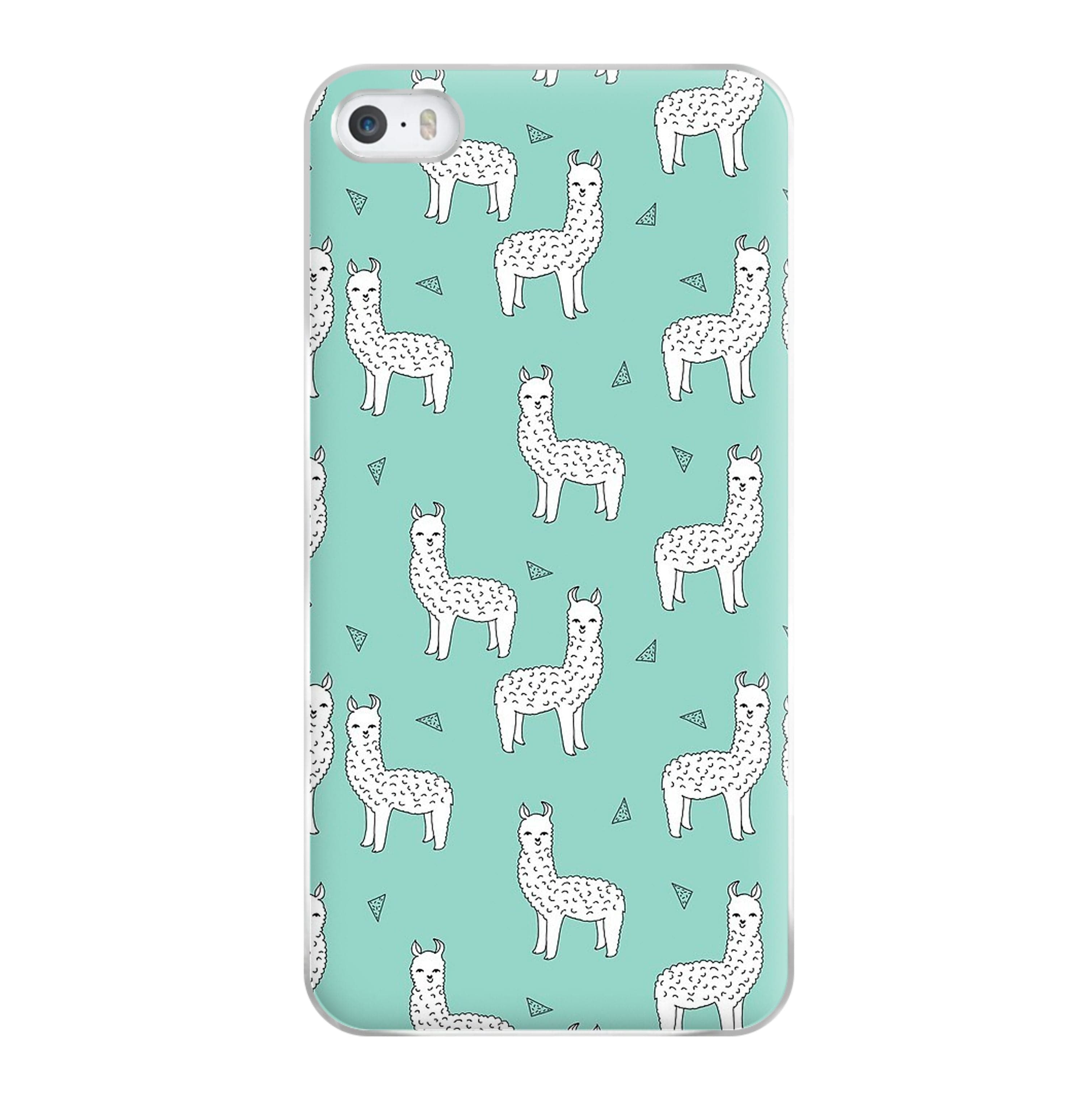 Mint Alpaca Pattern Phone Case