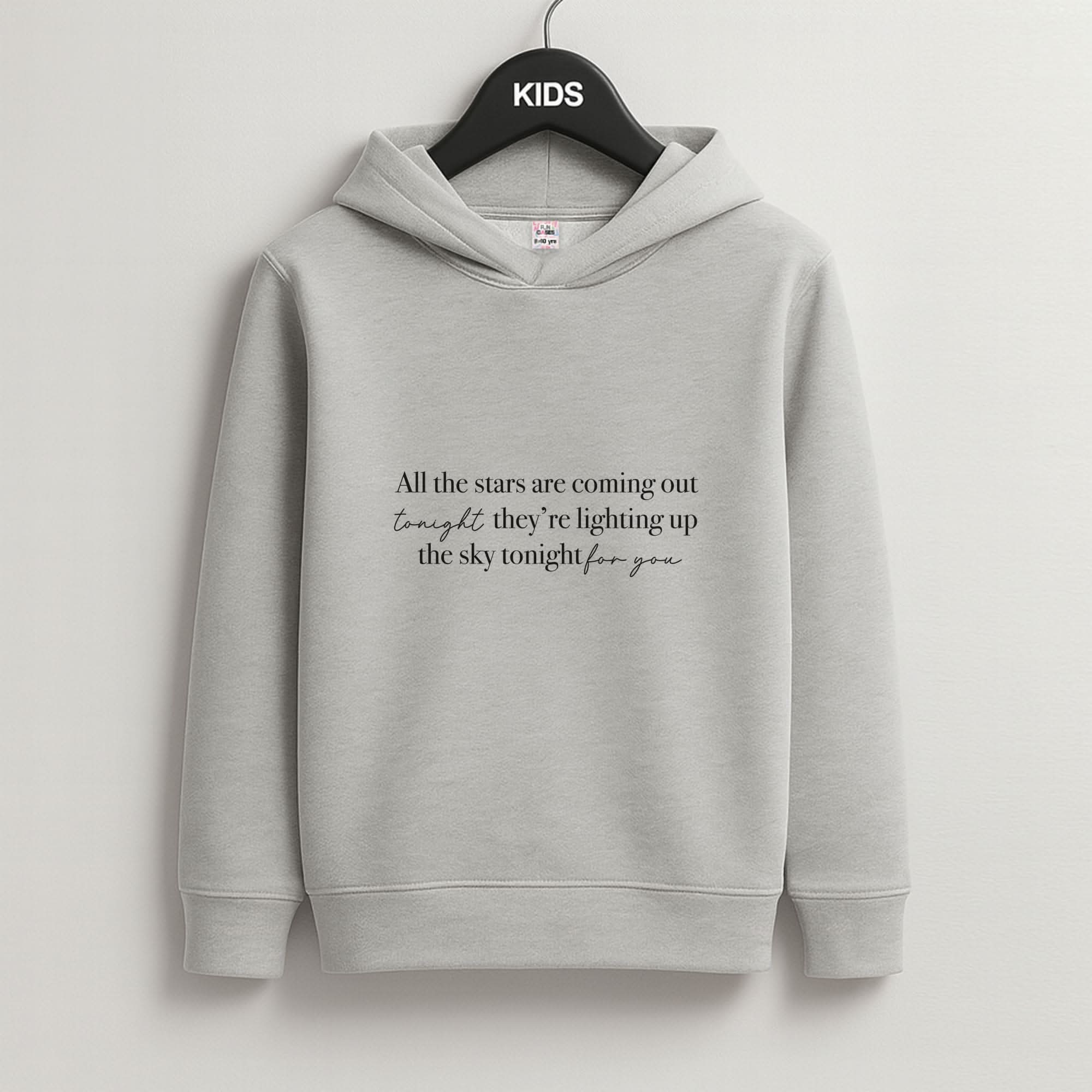 Lighting Up The Sky Tonight Grey Kids Hoodie