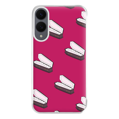 Bright Pink Coffin Pattern Galaxy S25 Edge Case