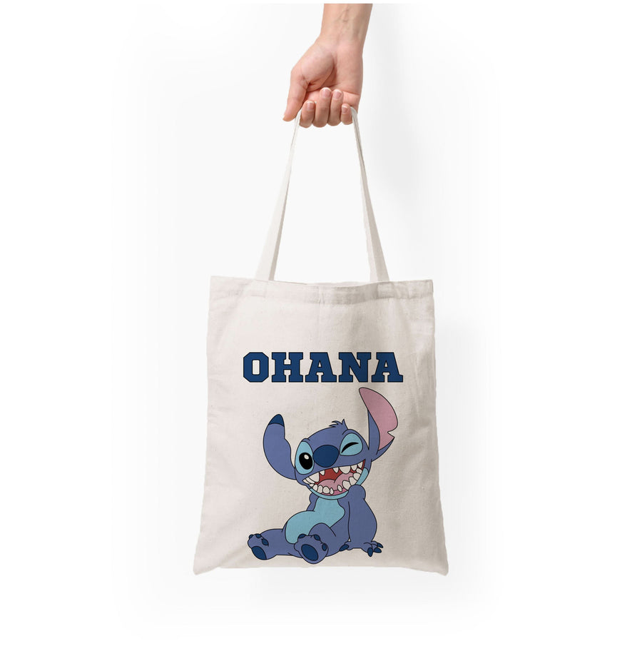 Blue Alien Ohana Tote Bag