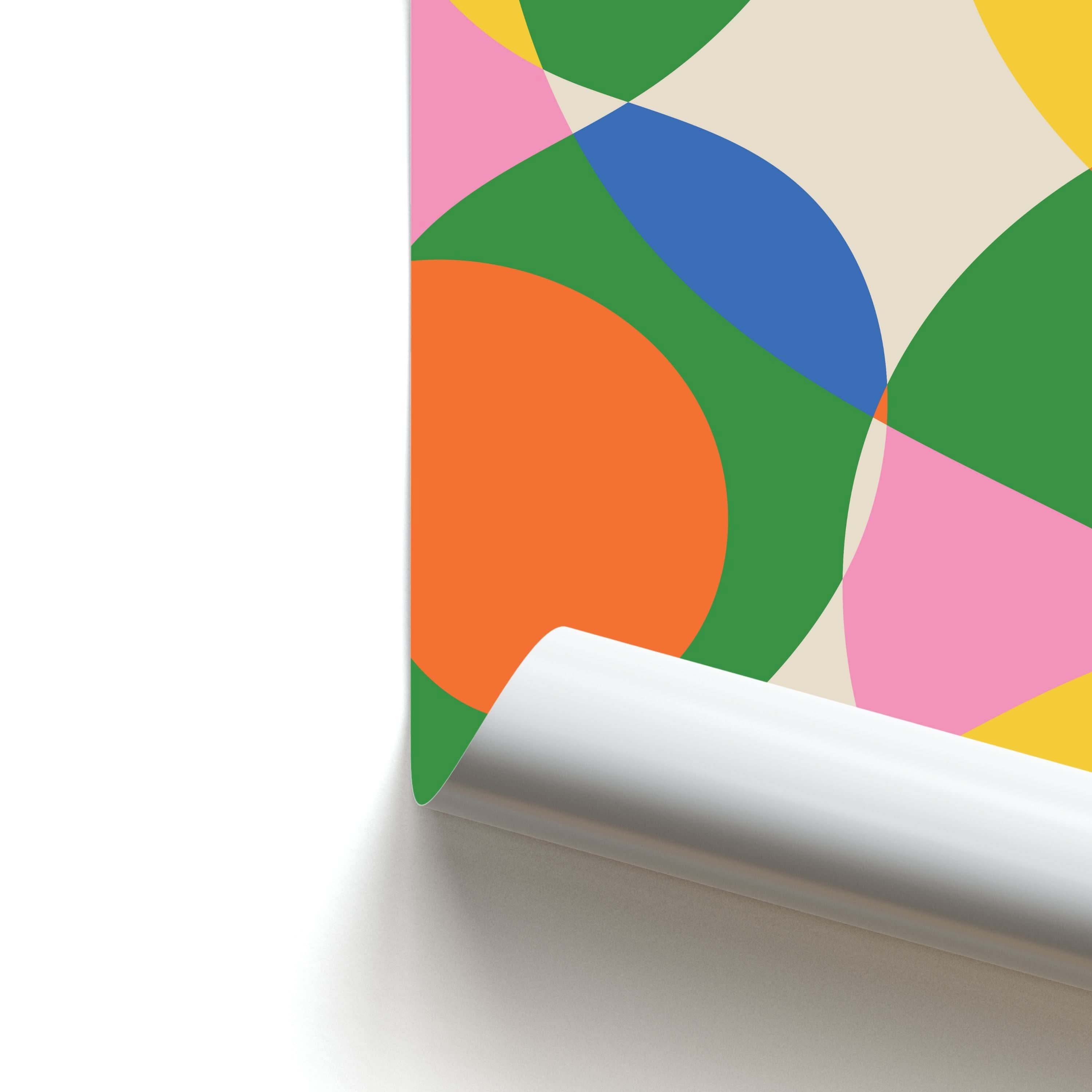 Colourful Abstract Shapes Pattern Poster