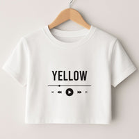 Yellow Music Player Crop top