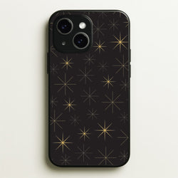 Christmas Gold Stars Pattern iPhone 14 Case