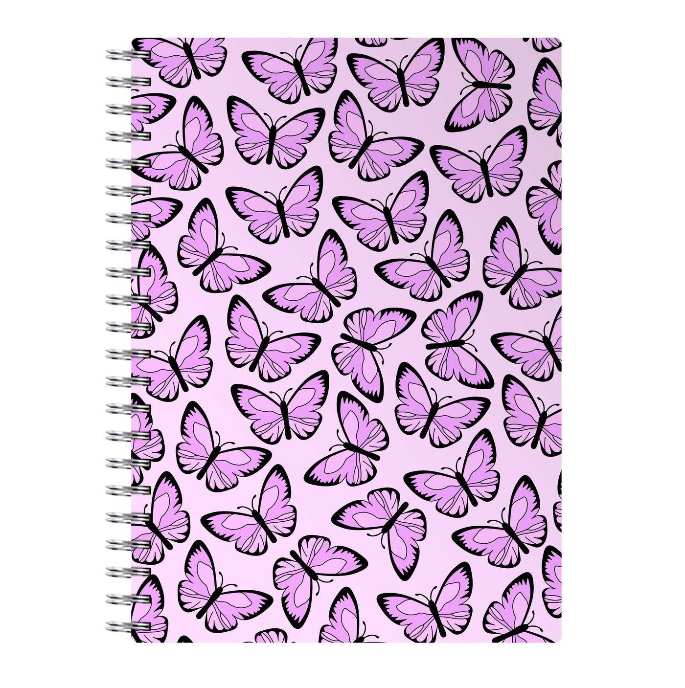Pink And Black Butterfly - Butterfly Patterns Notebook