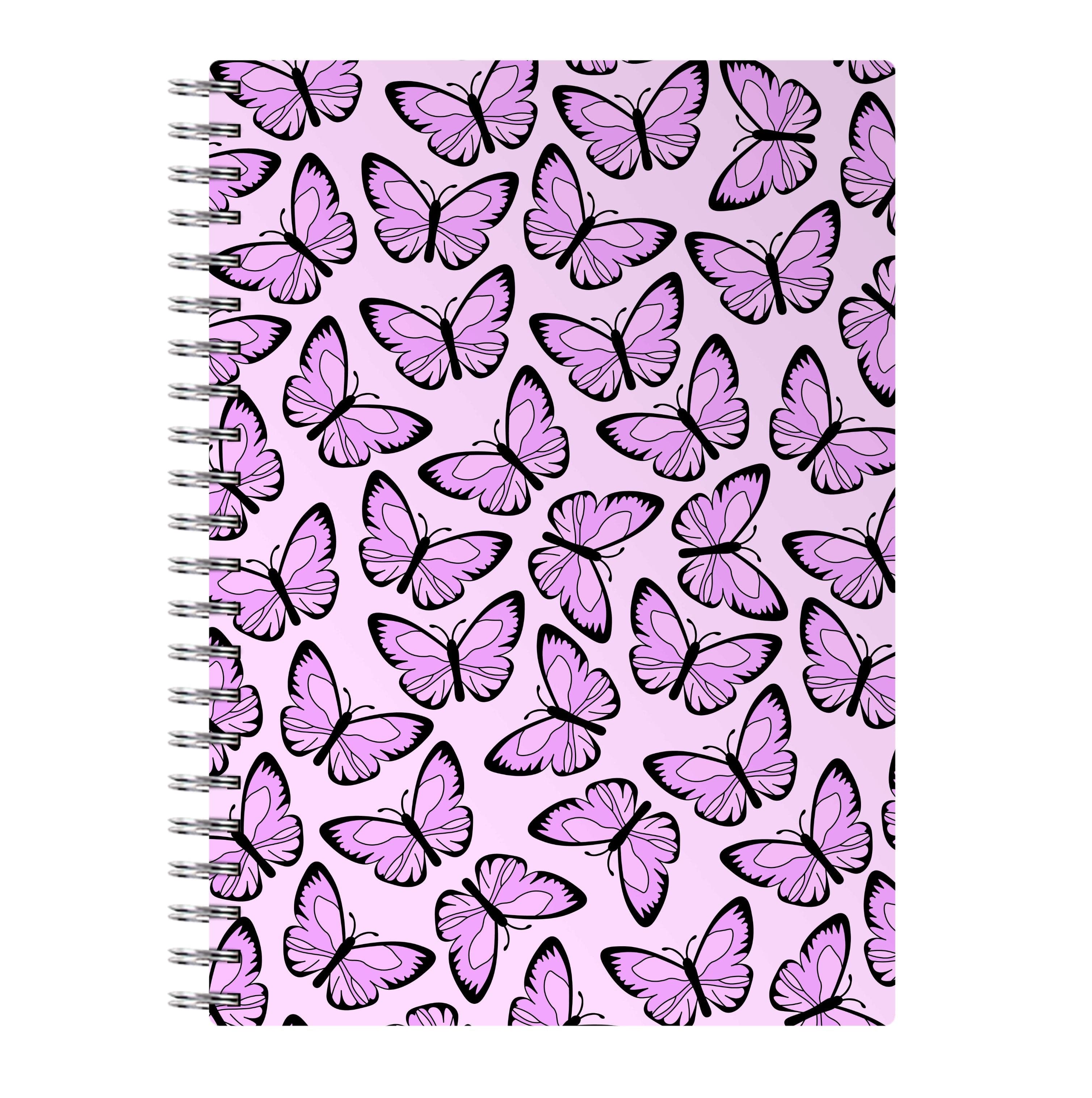 Pink And Black Butterfly - Butterfly Patterns Notebook