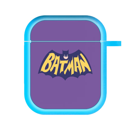 Bat Superhero Purple Logo AirPods Case