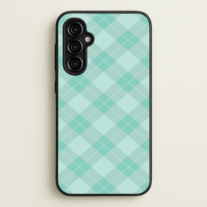 Light Cyan Tartan Christmas Pattern Galaxy A54 Case