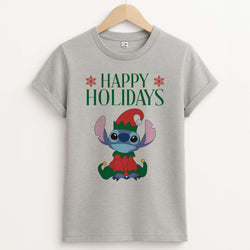 Cute Blue Alien Elf Unisex Grey T-Shirt