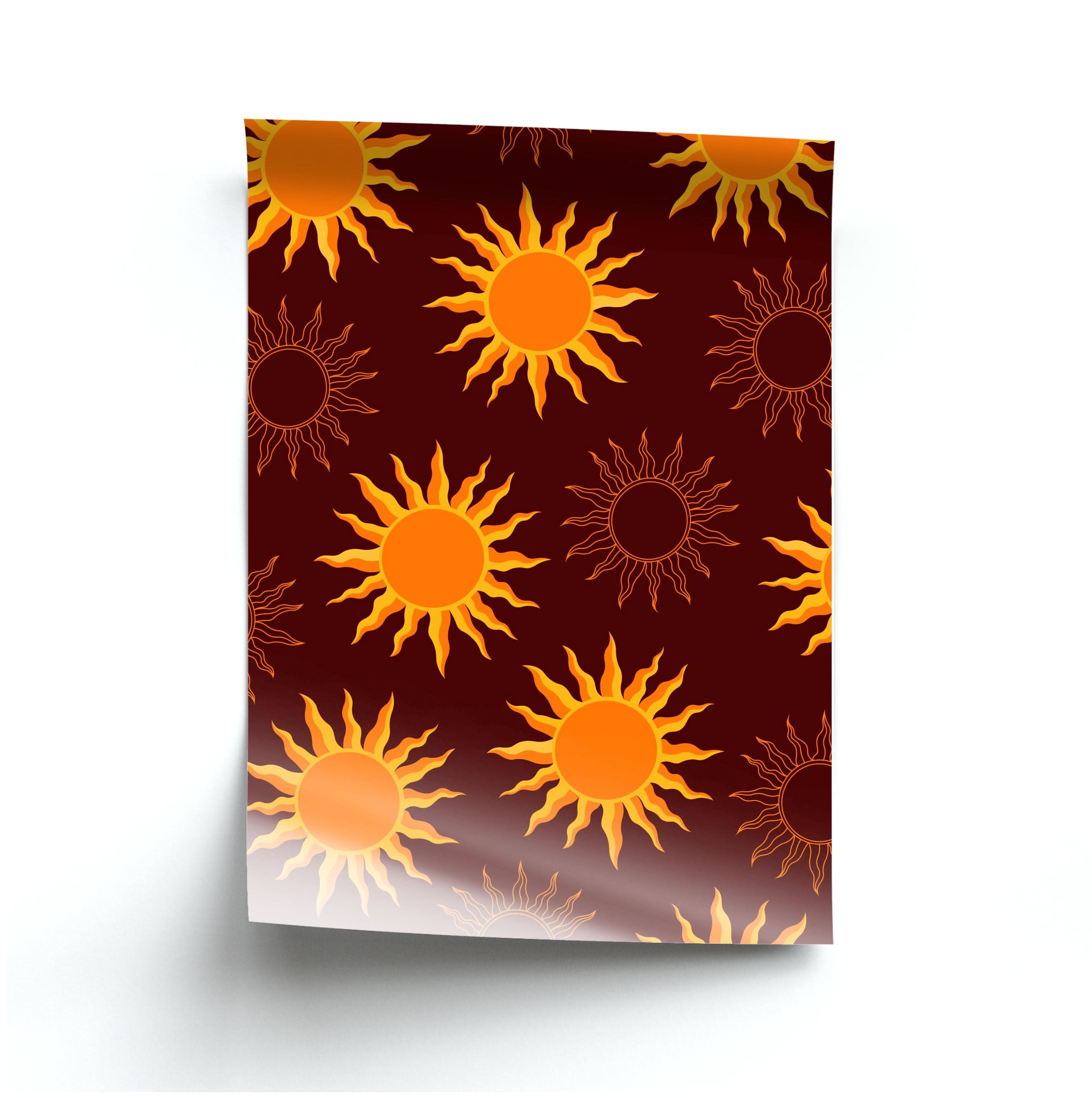 Vintage Sun Pattern Poster
