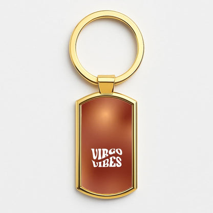 Virgo Vibes Gradient Zodiac Gold Keyring