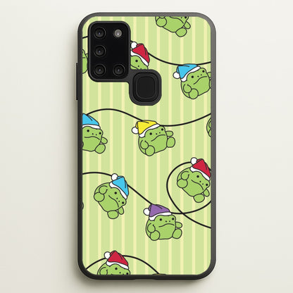 Christmas Frog Plush Fairylights Pattern Galaxy A21s Case