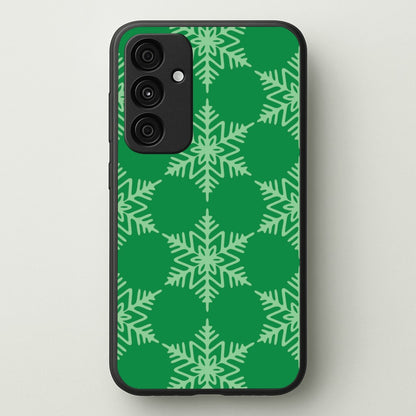 Green Giant Snowflakes Christmas Pattern Galaxy A35 Case
