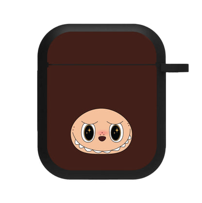 Cute Brown Monster Face AirPods Case