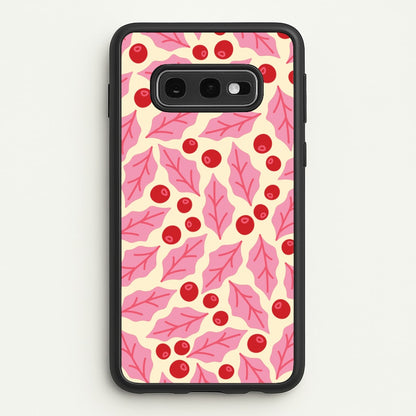 Pink Holly And Berries Pattern Galaxy S10e Case