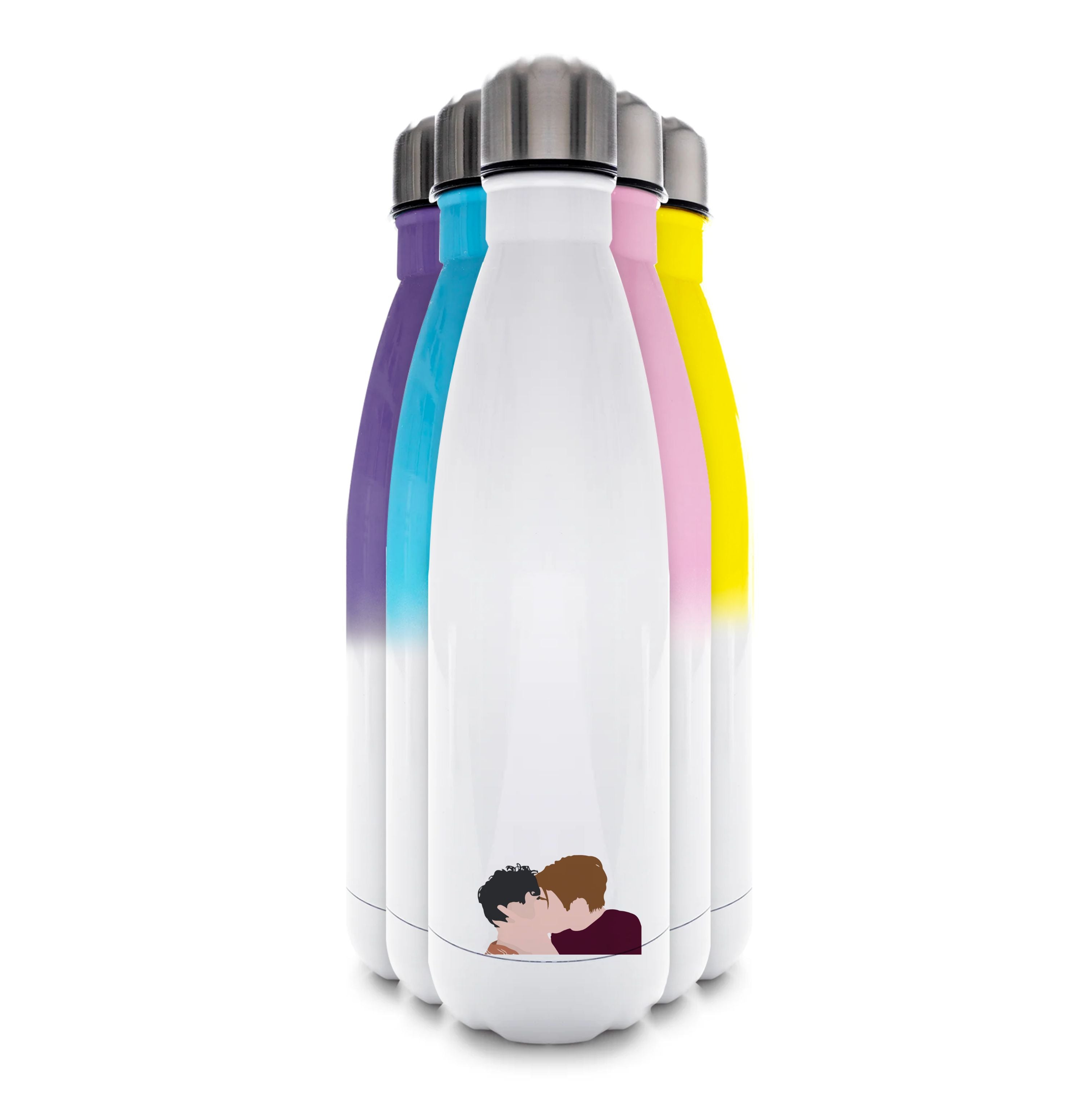 Nick And Charlie Kissing - Heart TV Water Bottle