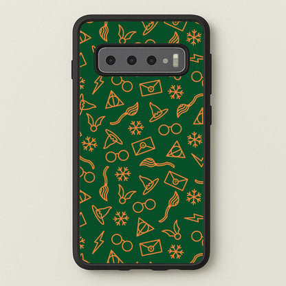 Christmas Wizard Icons Pattern Galaxy S10 Plus Case