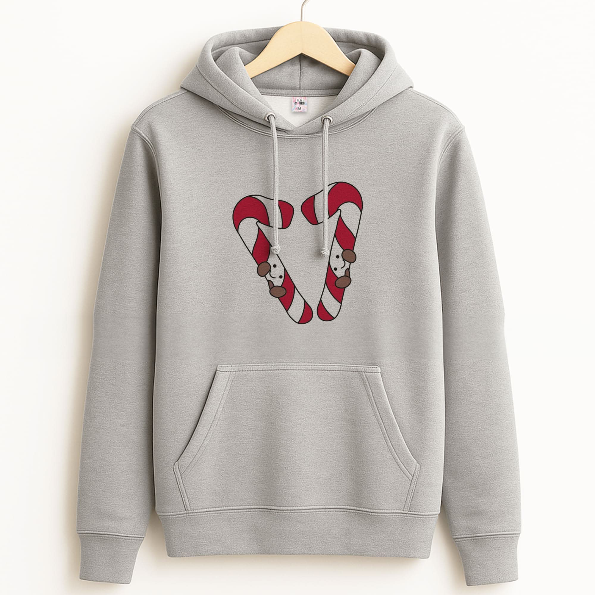 Christmas Candycane Plushies Unisex Grey Hoodie