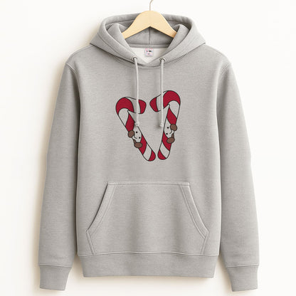 Christmas Candycane Plushies Unisex Grey Hoodie