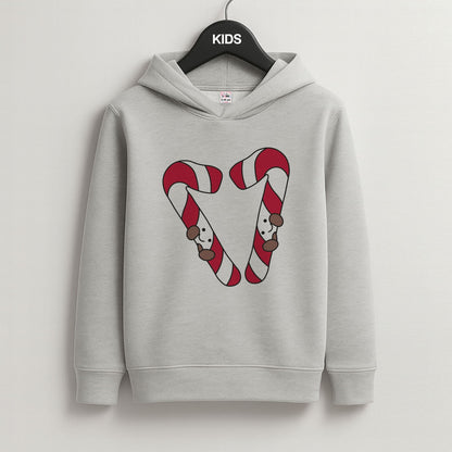 Christmas Candycane Plushies Grey Kids Hoodie