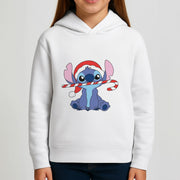 Cute Blue Alien Candycane Kids Hoodie 3