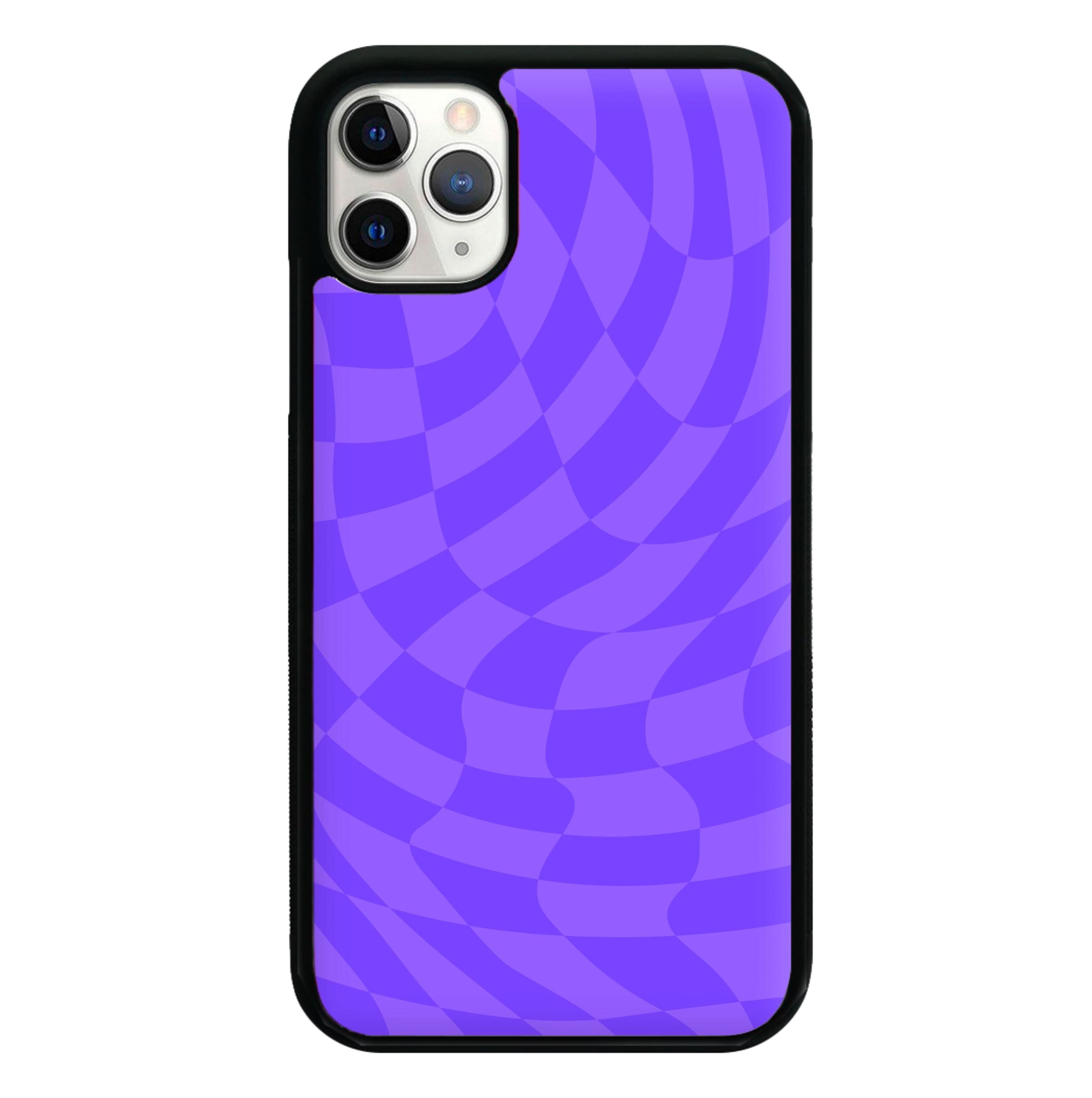 Purple Trippy Checkerboard Pattern Phone Case