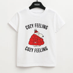 Cozy Feeling Cartoon Beagle Puffer Jacket Kids Unisex T-Shirt