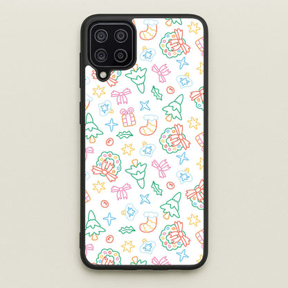 Neon Christmas Icons Pattern II Galaxy A12 Case
