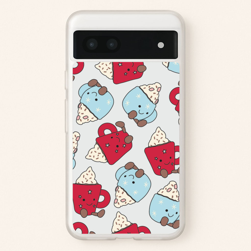 Christmas Drinks Plushies Pattern Google Pixel 6a Case