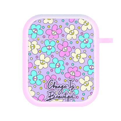 Happy Flowers Pattern AirPods Case