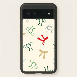 Coquette Christmas Bows Pattern Google Pixel 6 Case