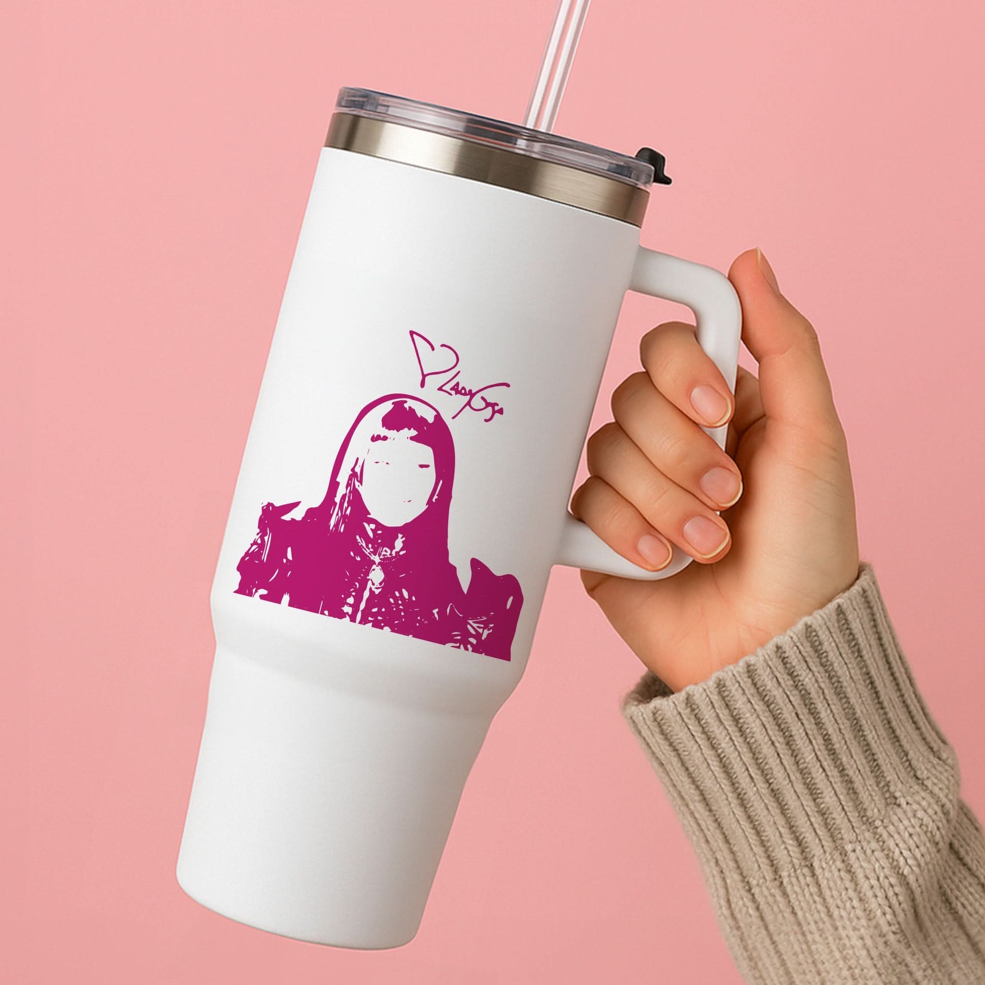 Pink Gaga Silhouette  Tumbler