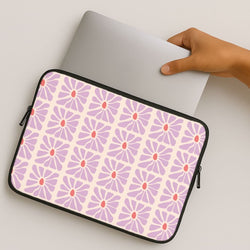 Square Abstract Flowers Mauve MacBook Cover