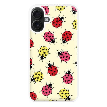  Ladybugs With Flower Spots Pattern iPhone 16 Plus Case