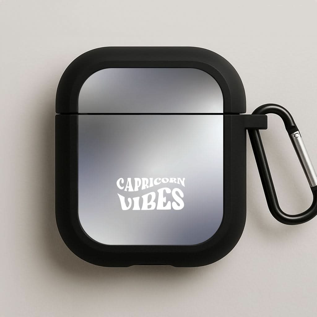 Capricorn Vibes Gradient Zodiac Black AirPods Case
