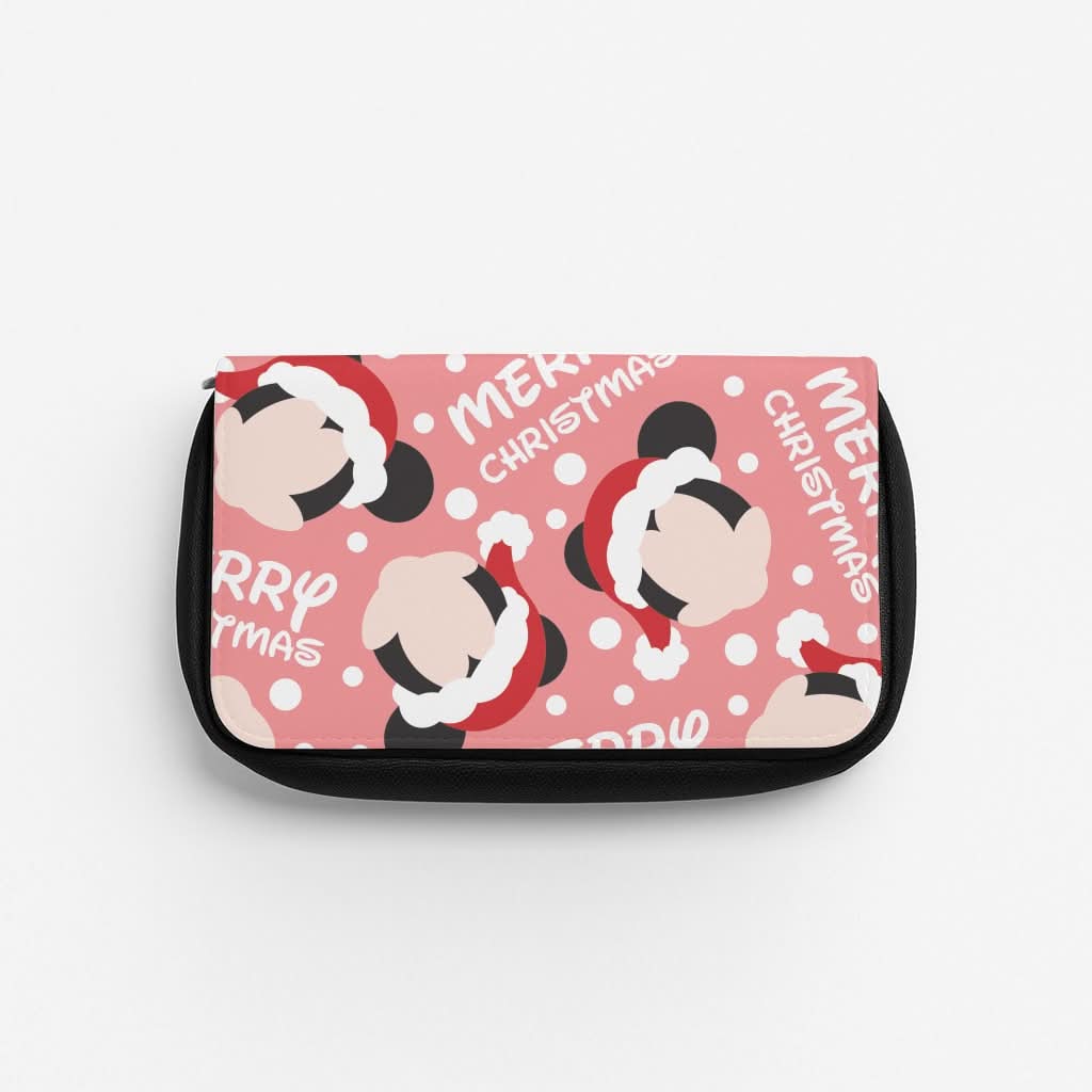 Merry Christmas Cartoon Mouse Pattern Pencil Case