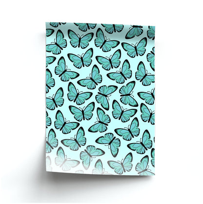 Blue Butterfly - Butterfly Patterns Poster