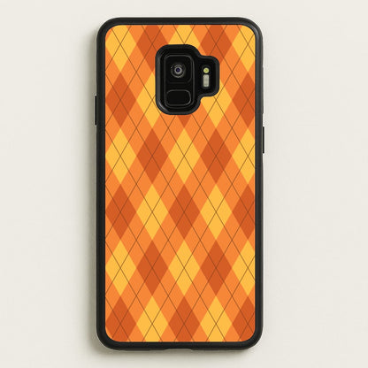 Orange Argyle Pattern Galaxy S9 Case