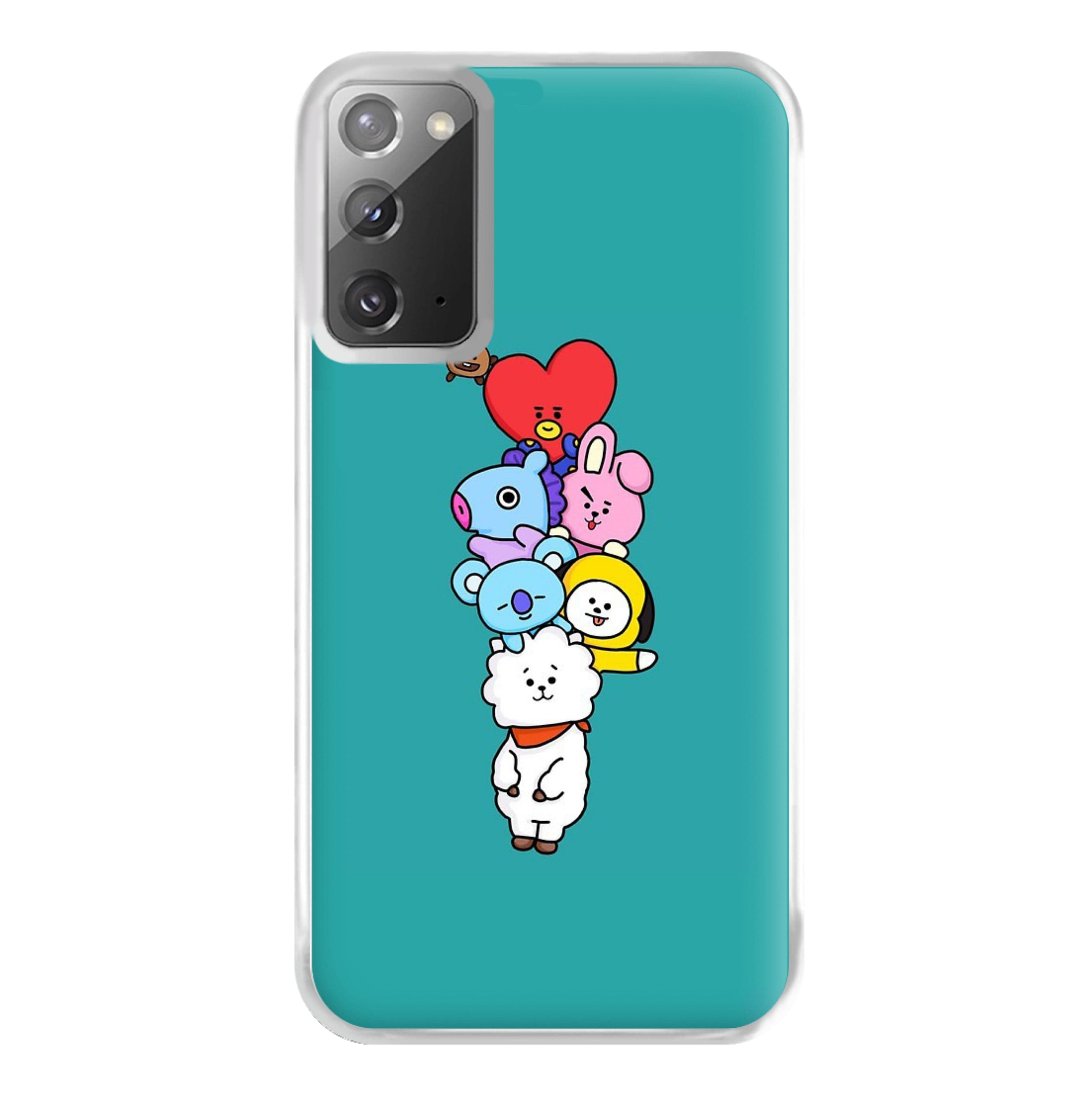 Green BT21 - RJ, Mang, Koya, Chimmy, Cooky, Shooky, Tata - K Pop Phone Case