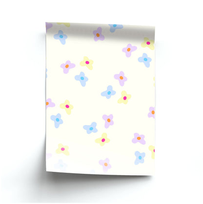 Pastel Flowers Pattern Poster