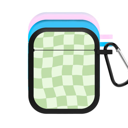 Green Checkers AirPods Case