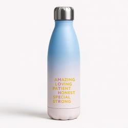 Mother Anagram Blue Water Bottle