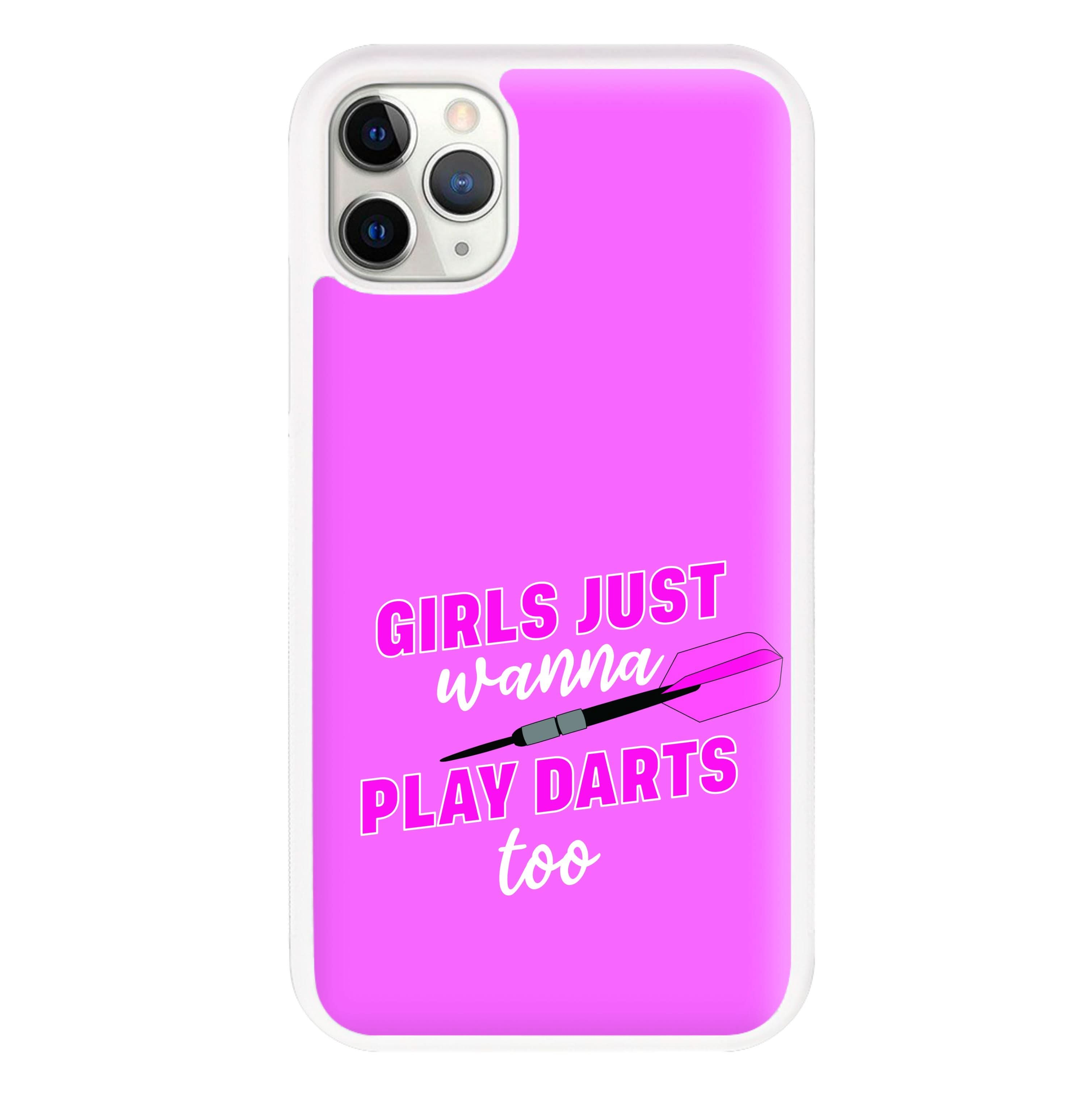 Girls Just Wanna Play Darts Too Phone Case