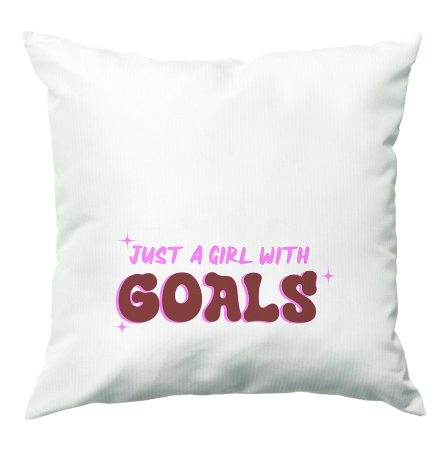 Just A Girl With Goals - Aesthetic Quote Cushion