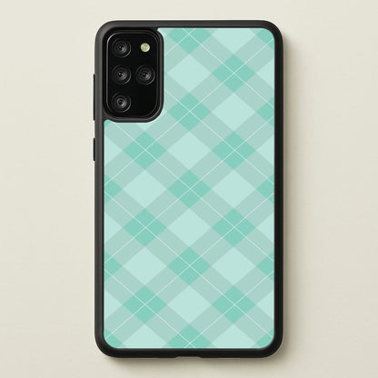 Light Cyan Tartan Christmas Pattern Galaxy S20 Plus Case