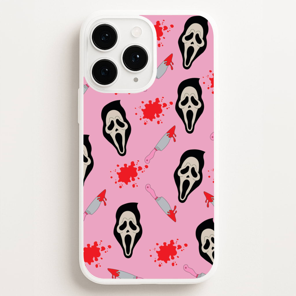 Pink Ghostface Pattern - Scream Phone Case for iPhone, Samsung Galaxy and Google Pixel