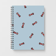 Race Cars Pattern Blue Notebook 1